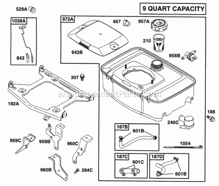 Page Q Diagram and Parts List for 290447-0041-01  Briggs and Stratton Engine